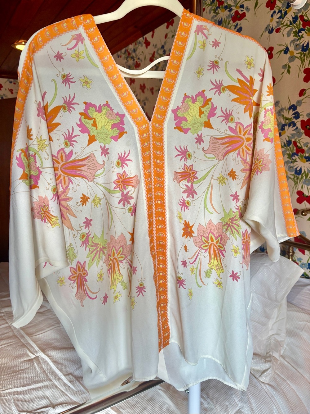 rose + olive floral satin kimono | boho festival resort cover up | y2k retro